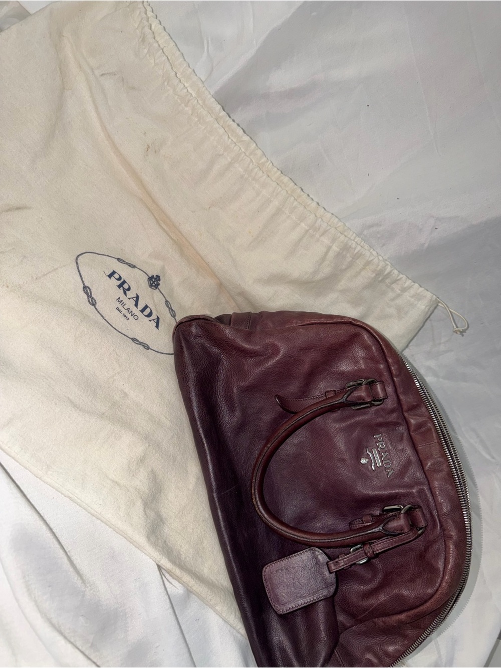 Prada Blueberry Calfskin Messenger Bag